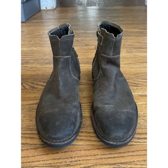 John Varvatos Collection Gray Leather Harness Zip Ankle Boots Shoes  Mens Size 8 main image 7